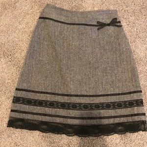 Black and white Knee length skirt